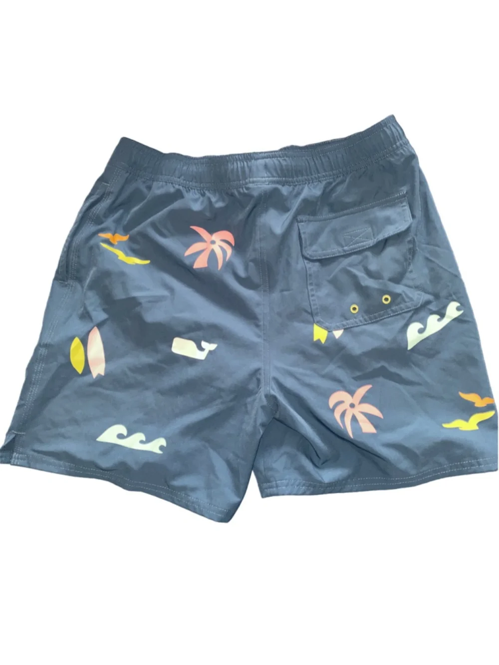 Boy’s Vineyard Vines Teal Blue Tropical Print Mesh Lined Swim Trunks XL